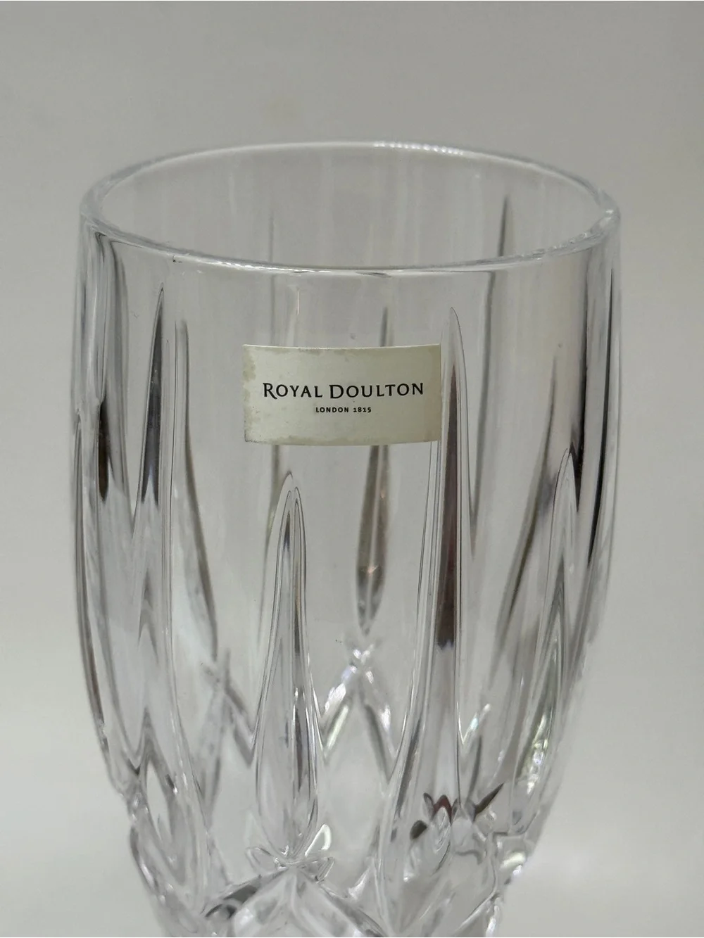 Royal Doulton London 1815 cut crystal champagne flutes